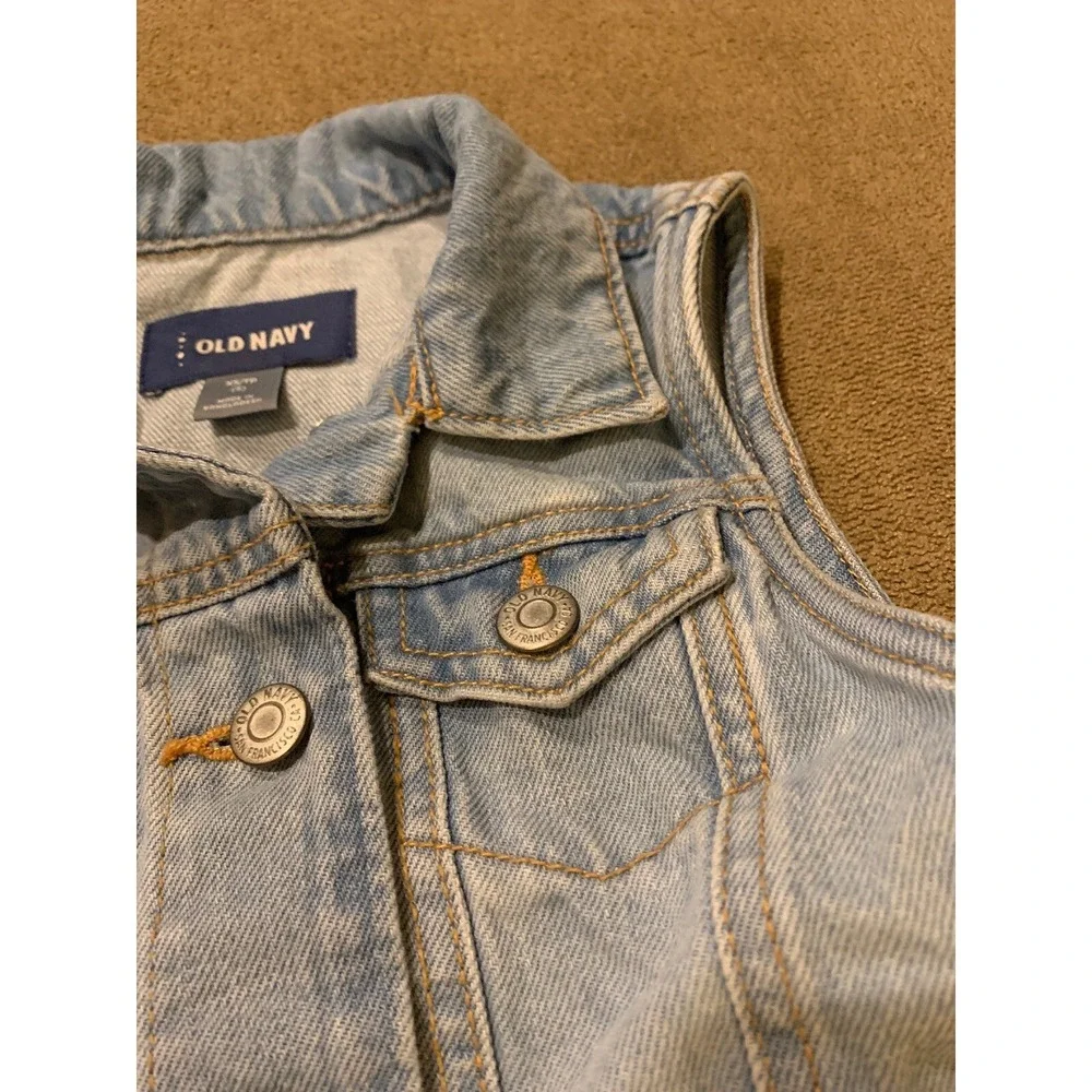 Girls Toddler Old Navy Sleeveless Denim Jean Jacket Size XS (5) (AH)